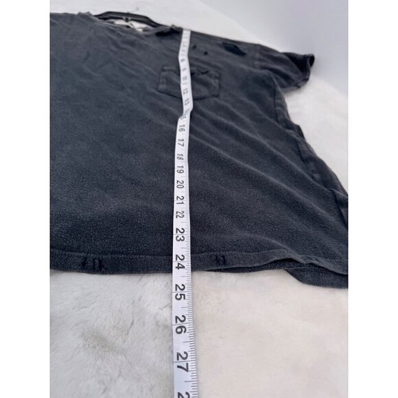 We The Free Women's Size XS Distressed Black Short Sleeve Pocket T-Shirt - Picture 5 of 11